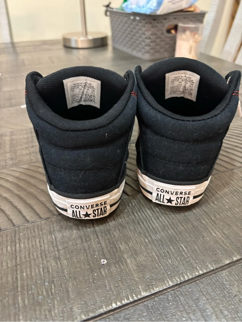 Converse Kids Red and Black High-Top Sneakers with White Laces